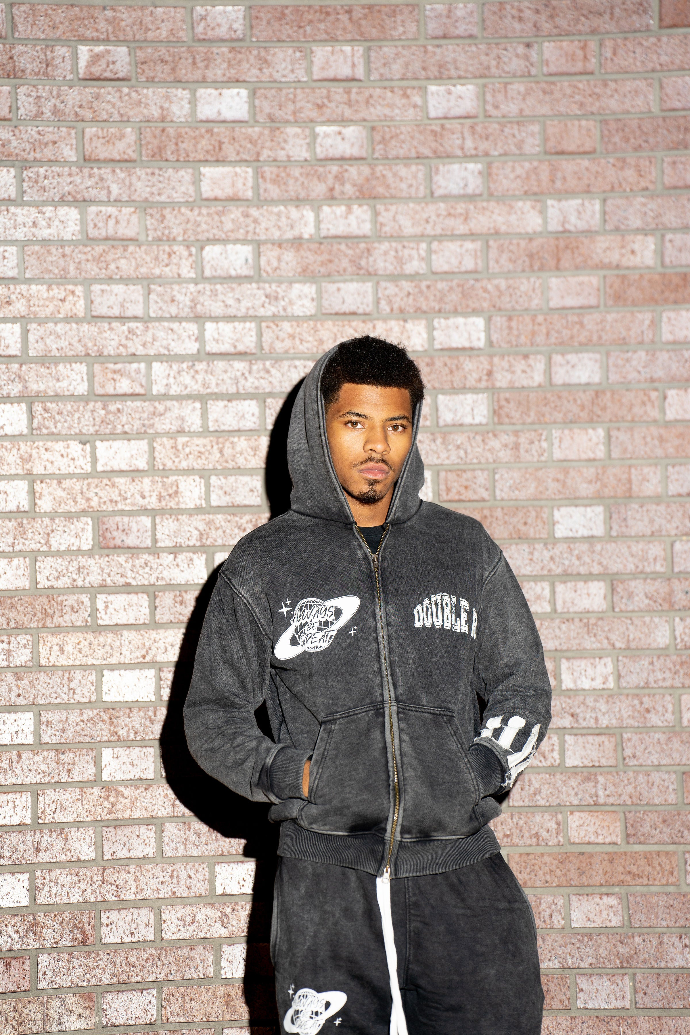 "Always Be Great" Black Acid Washed Hoodie (SALE)