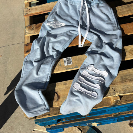 "Always Be Great" Acid Washed Ice Blue Pants